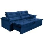 SOFÁ DUBAI (2,30M) 3 LUGARES RETRÁTIL E RECLINÁVEL - VELUDO AZUL