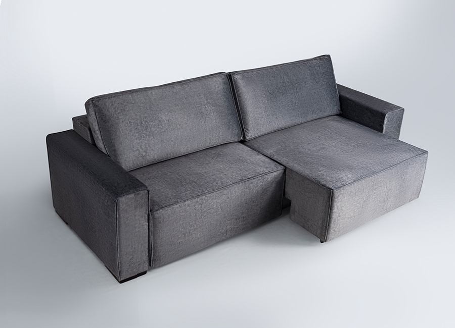 SOFÁ FELIPO (1,90M) 2 LUGARES RETRÁTIL COM ALMOFADAS SOLTAS -VELUDO GRAFITE