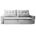 SOFÁ ATHENAS (2,50M) RETRÁTIL E RECLINÁVEL 3 LUGARES - VELUDO CINZA - Imagem 2