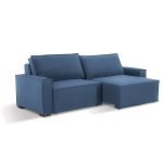 SOFÁ FELIPO (1,90M) 2 LUGARES RETRÁTIL C/ ALMOFADAS SOLTAS - LINHO AZUL - Imagem 2