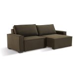 SOFÁ FELIPO (1,90M) 2 LUGARES RETRÁTIL C/ ALMOFADAS SOLTAS - LINHO MARROM