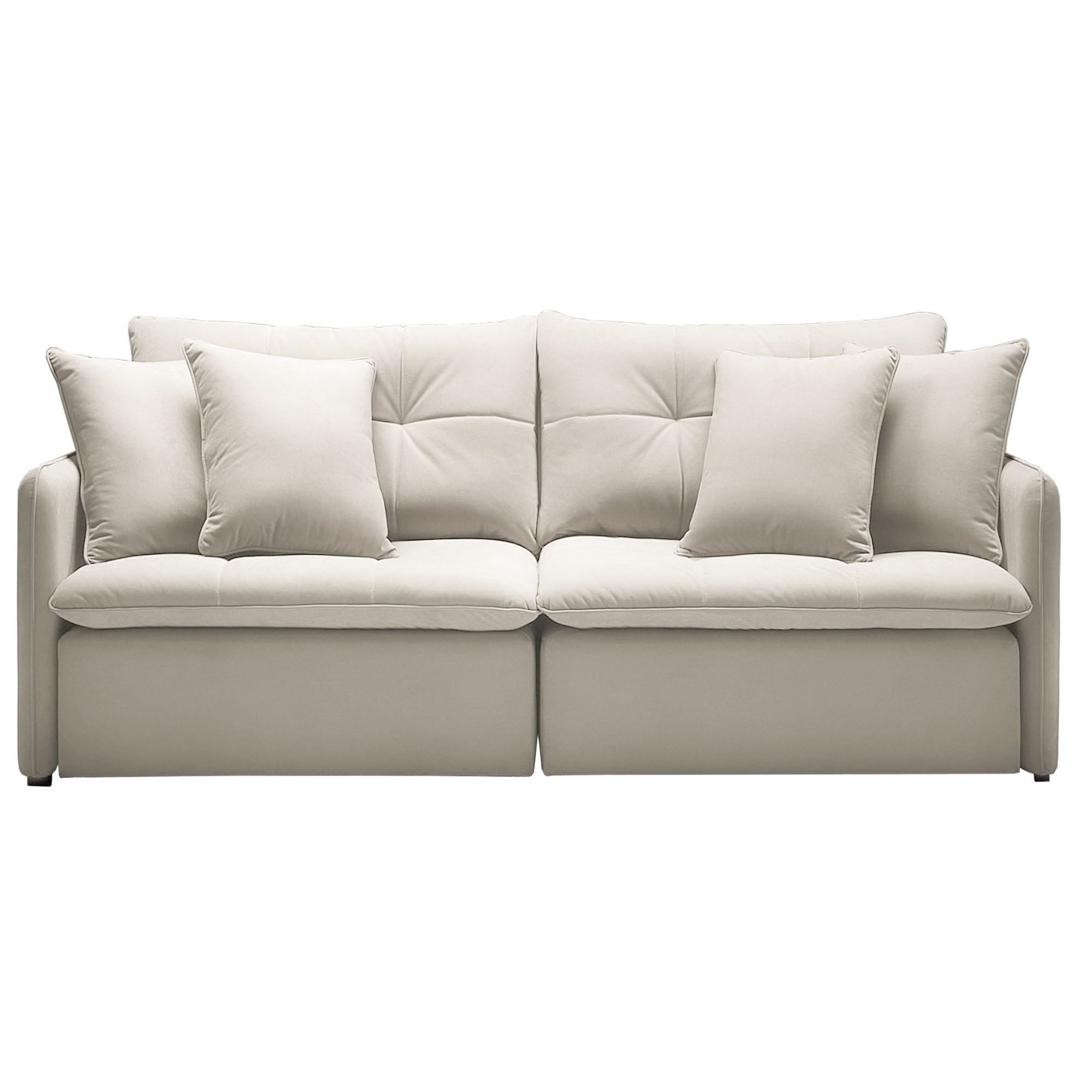 SOFÁ TRENTO (2,20M) SEM CAIXA - RETRÁTIL - VELUDO MARFIM