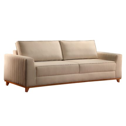 SOFÁ NOAH (2,20M) LIVING COM ALMOFADAS SOLTAS - LINHO BEGE