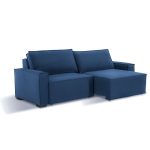 SOFÁ FELIPO (1,90M) 2 LUGARES RETRÁTIL C/ ALMOFADAS SOLTAS - VELUDO AZUL - Imagem 2