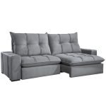 SOFÁ ARMANI (2,50M) MOLAS ENSACADAS - VELUDO GRAFITE - Imagem 2