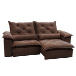 SOFÁ STYLUS (2,50M) MOLAS ENSACADAS - VELUDO MARROM - Imagem 3