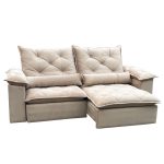 SOFÁ STYLUS (2,50M) MOLAS ENSACADAS - VELUDO BEGE - Imagem 2