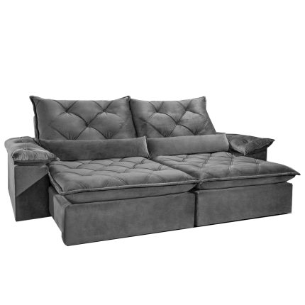 SOFÁ STYLUS (2,90M) MOLAS ENSACADAS - VELUDO GRAFITE