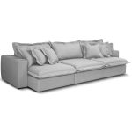 SOFÁ GIORGIO (3,50M) MOLAS ENSACADAS COM ALMOFADAS SOLTAS - LINHO CINZA