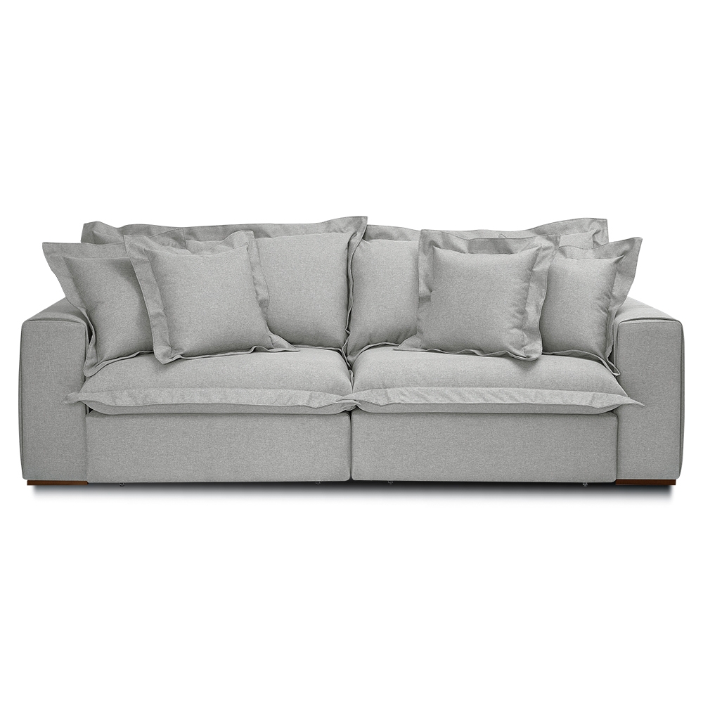 SOFÁ GIORGIO (2,50M) MOLAS ENSACADAS COM ALMOFADAS SOLTAS - LINHO CINZA