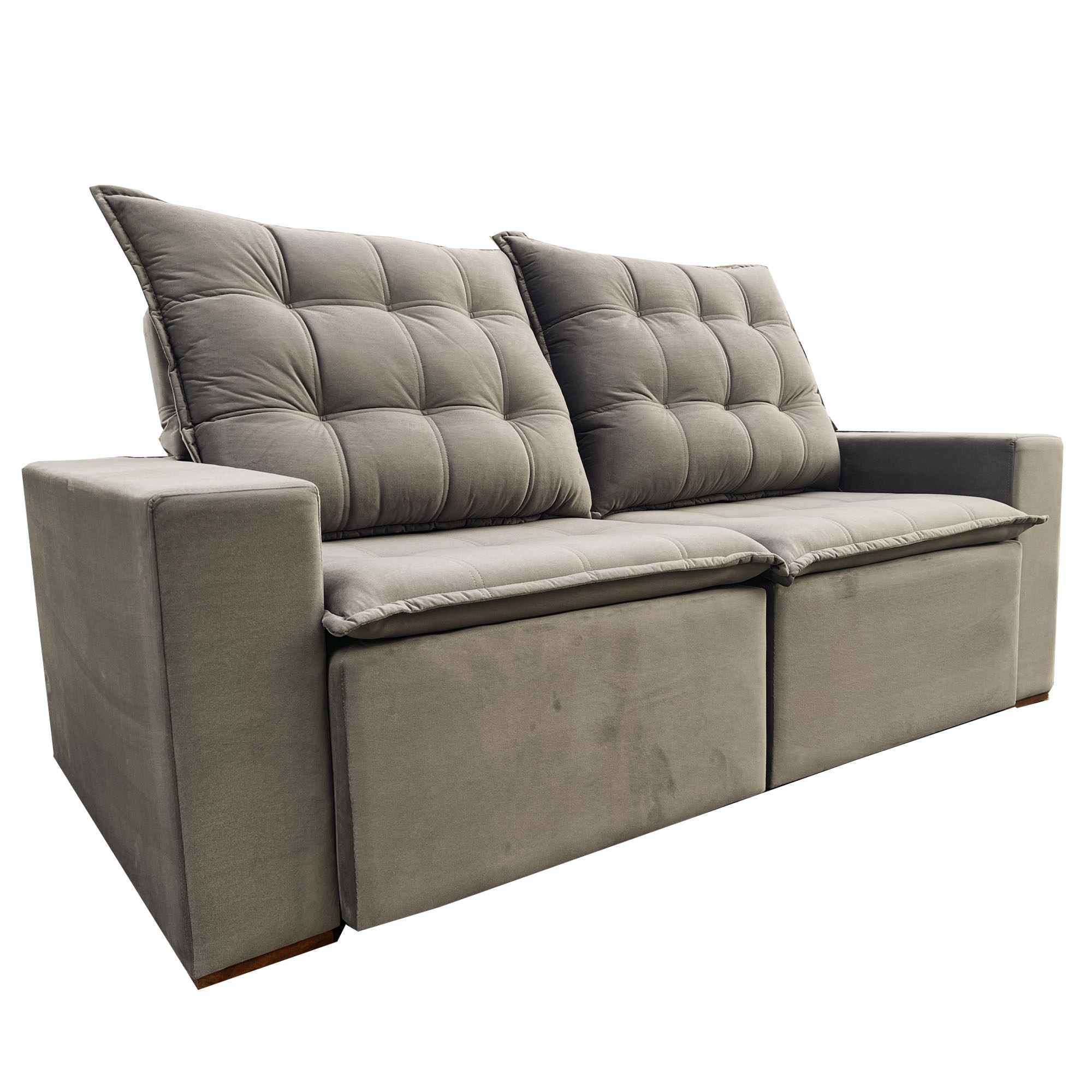 SOFÁ CANADÁ (2,00M) 3 LUGARES RETRÁTIL E RECLINÁVEL - VELUDO CAMURÇA