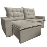 SOFÁ CANADÁ (2,00M) 3 LUGARES RETRÁTIL E RECLINÁVEL - VELUDO CAMURÇA - Imagem 2