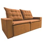 SOFÁ CANADÁ (2,00M) 3 LUGARES RETRÁTIL E RECLINÁVEL - VELUDO TERRACOTA - Imagem 3