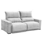 SOFÁ CALIFORNIA (2,20M) 3 LUGARES RETRÁTIL E RECLINÁVEL - VELUDO PRATA - Imagem 2