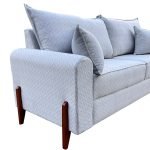 SOFÁ NICE (2,00M) 3 LUGARES LIVING COM ALMOFADAS SOLTAS EM LINHO - Imagem 2