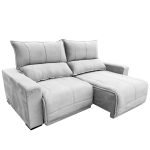 SOFÁ CALIFORNIA (2,20M) 3 LUGARES RETRÁTIL E RECLINÁVEL - VELUDO PRATA - Imagem 3