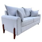 SOFÁ NICE (2,00M) 3 LUGARES LIVING COM ALMOFADAS SOLTAS EM LINHO - Imagem 3