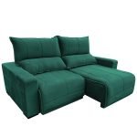SOFÁ CALIFORNIA (2,20M) 3 LUGARES RETRÁTIL E RECLINÁVEL - VELUDO VERDE - Imagem 2