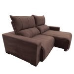 SOFÁ CALIFORNIA (2,20M) 3 LUGARES RETRÁTIL E RECLINÁVEL - VELUDO MARROM - Imagem 3