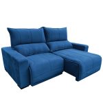 SOFÁ CALIFORNIA (2,20M) 3 LUGARES RETRÁTIL E RECLINÁVEL - VELUDO AZUL