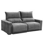 SOFÁ CALIFORNIA (2,20M) 3 LUGARES RETRÁTIL E RECLINÁVEL - VELUDO GRAFITE - Imagem 3