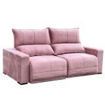 SOFÁ CALIFORNIA (2,20M) 3 LUGARES RETRÁTIL E RECLINÁVEL - VELUDO ROSE - Imagem 2