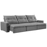 SOFÁ NOVARA (3,20M) 6 LUGARES RETRÁTIL E RECLINÁVEL - VELUDO GRAFITE - Imagem 2