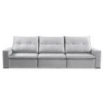 SOFÁ NOVARA (3,20M) 6 LUGARES RETRÁTIL E RECLINÁVEL - VELUDO PRATA - Imagem 2