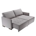 SOFÁ NEW DOMENICO (1,80M) LIVING RETRÁTIL & VERSÁTIL COM ALMOFADAS SOLTAS - LINHO CINZA