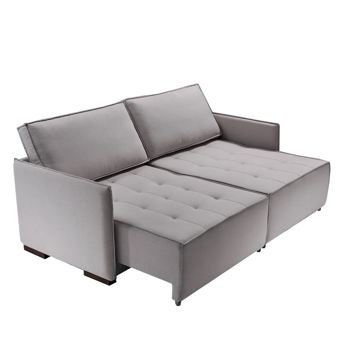 SOFÁ NEW DOMENICO (1,80M) LIVING RETRÁTIL & VERSÁTIL COM ALMOFADAS SOLTAS - LINHO CINZA