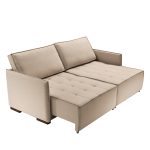 SOFÁ NEW DOMENICO (1,80M) LIVING RETRÁTIL & VERSÁTIL COM ALMOFADAS SOLTAS - LINHO BEGE - Imagem 3