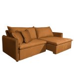 SOFÁ VENETTO (2,20) SEM CAIXA - LIVING VERSÁTIL & RETRÁTIL COM ALMOFADAS SOLTAS - VELUDO TERRACOTA - Imagem 2