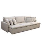 SOFÁ VENETTO (3,20) SEM CAIXA - LIVING VERSÁTIL & RETRÁTIL COM ALMOFADAS SOLTAS - VELUDO GELO - Imagem 2