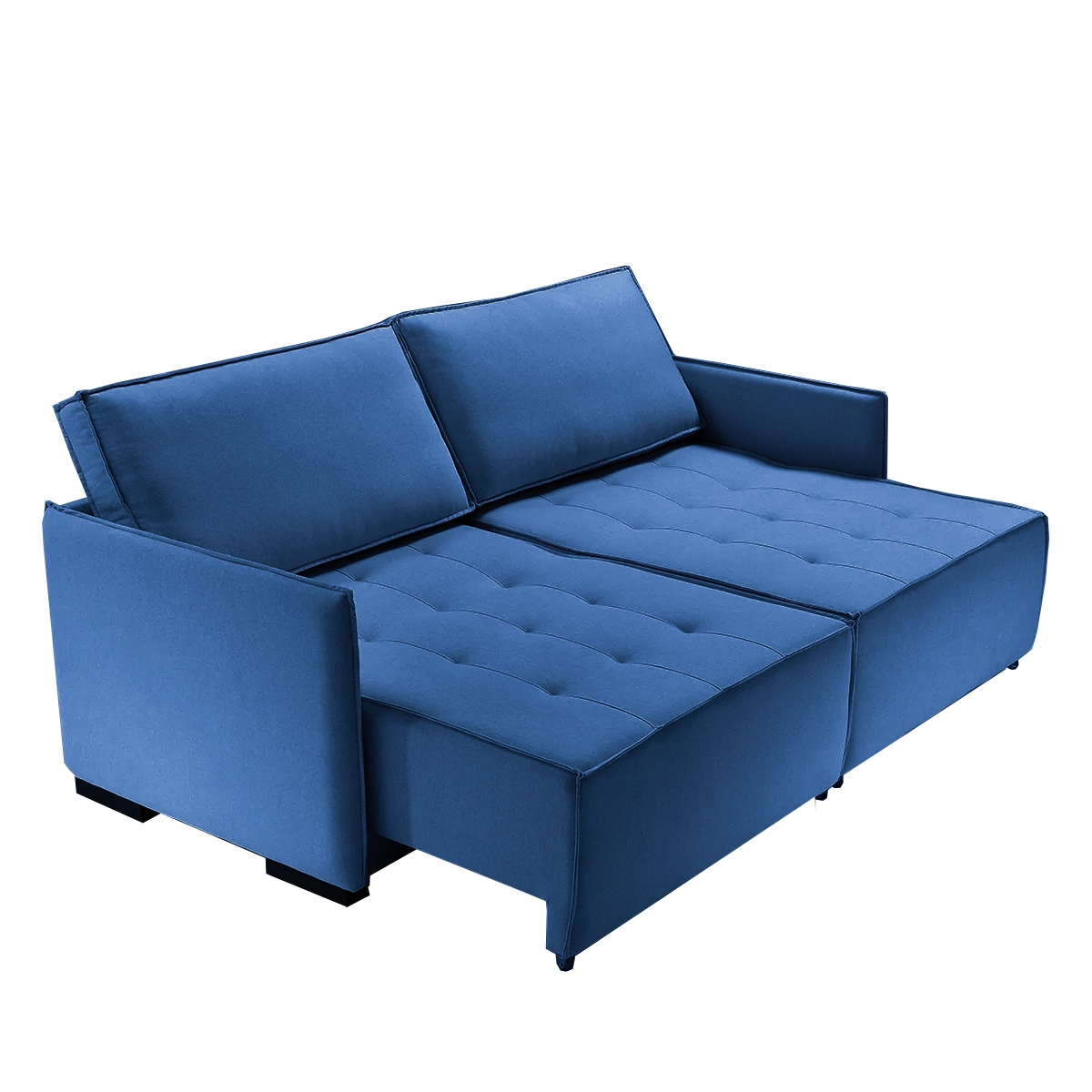 SOFÁ NEW DOMENICO (2,00M) LIVING RETRÁTIL & VERSÁTIL COM ALMOFADAS SOLTAS - VELUDO AZUL