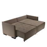 SOFÁ NEW DOMENICO (2,00M) LIVING RETRÁTIL & VERSÁTIL COM ALMOFADAS SOLTAS - LINHO MARROM