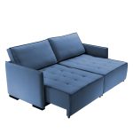 SOFÁ NEW DOMENICO (2,00M) LIVING RETRÁTIL & VERSÁTIL COM ALMOFADAS SOLTAS - LINHO AZUL - Imagem 3