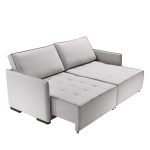 SOFÁ NEW DOMENICO (2,00M) LIVING RETRÁTIL & VERSÁTIL COM ALMOFADAS SOLTAS - LINHO PRATA - Imagem 2