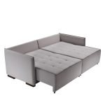 SOFÁ NEW DOMENICO (2,00M) LIVING RETRÁTIL & VERSÁTIL COM ALMOFADAS SOLTAS - LINHO CINZA - Imagem 2