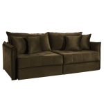 SOFÁ MILANNO (2,20) LIVING VERSÁTIL & RETRÁTIL COM ALMOFADAS SOLTAS - VELUDO MARROM