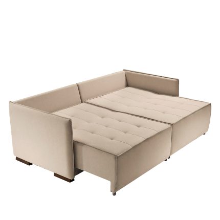 SOFÁ NEW DOMENICO (2,00M) LIVING RETRÁTIL & VERSÁTIL COM ALMOFADAS SOLTAS - LINHO BEGE