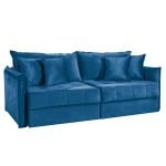 SOFÁ MILANNO (2,20) LIVING VERSÁTIL & RETRÁTIL COM ALMOFADAS SOLTAS - VELUDO AZUL - Imagem 2