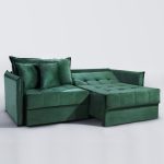 SOFÁ MILANNO (2,20) LIVING VERSÁTIL & RETRÁTIL COM ALMOFADAS SOLTAS - VELUDO VERDE - Imagem 2