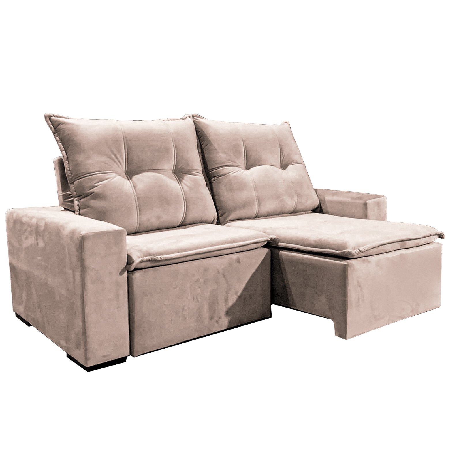 SOFÁ IPANEMA (2,00M) RETRÁTIL E RECLINÁVEL - VELUDO CAMURÇA