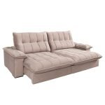 SOFÁ VICENZO (2,50M) RETRÁTIL E RECLINÁVEL 4 LUGARES - VELUDO CAMURCA - Imagem 2