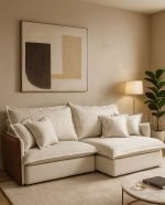 SOFÁ DIOR (2,20M) MOLAS ENSACADAS - LINHO AREIA