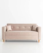 SOFÁ CAPRI (1,70M) LIVING FIXO - VELUDO BEGE - Imagem 2