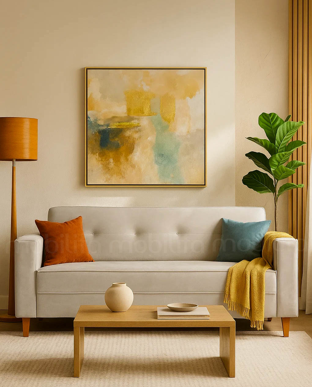 SOFÁ CAPRI (1,70M) LIVING FIXO - VELUDO BEGE