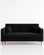 SOFÁ CAPRI (1,70M) LIVING FIXO - VELUDO PRETO - Imagem 2