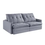 SOFÁ FAZANO (2,20M) 3 LUGARES RETRÁTIL E RECLINÁVEL - LINHO CINZA